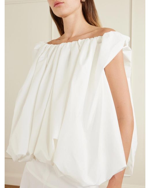 Jacquemus White The Lavande Stretch Cotton-Blend Voile Blouse
