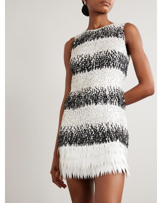 J.W. Anderson Gray Embellished Chiffon Mini Dress