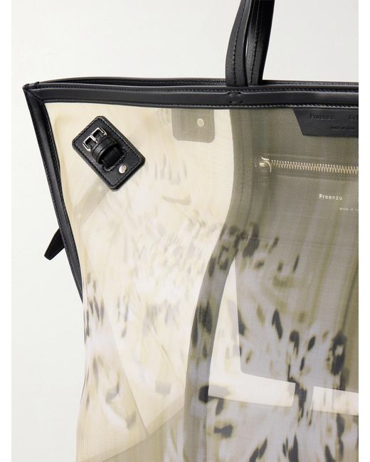 Proenza Schouler Natural Days Carryall Leather-Trimmed Printed Mesh Tote