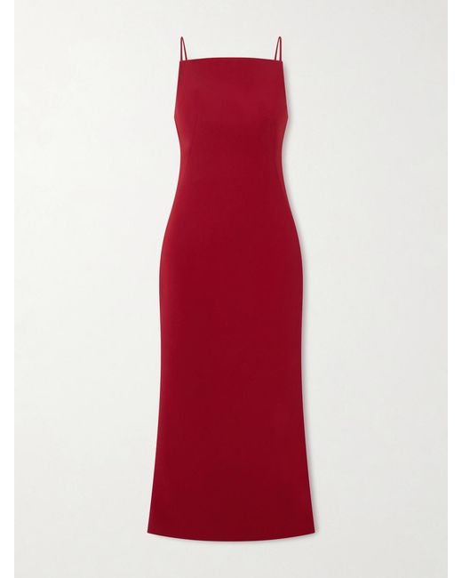 Givenchy Red Draped Cady Midi Dress