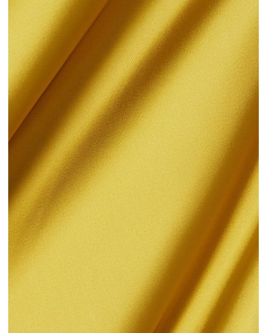 Norma Kamali Yellow Maria Robe Aus Glänzendem Satin Mit Raffungen