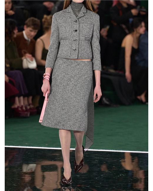 Gucci Gray Cotton-Blend Tweed Jacket