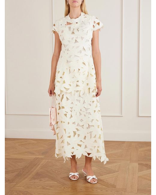 Jonathan Simkhai Natural Broderie Anglaise Crepe Gown