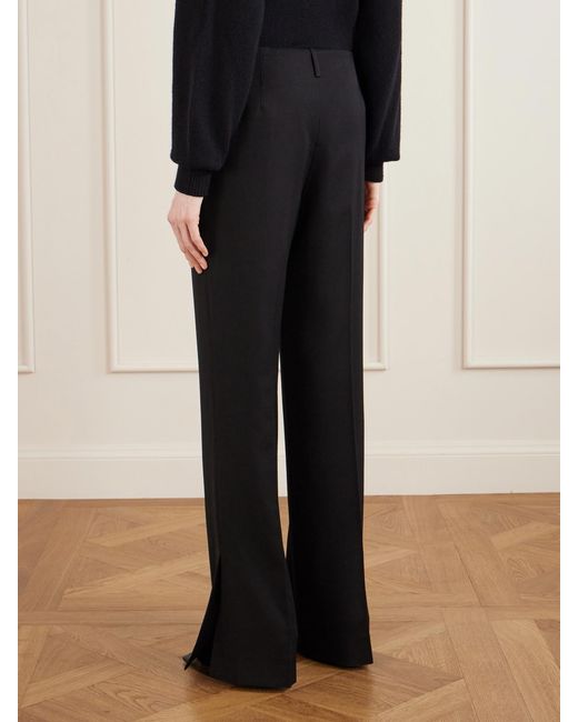 Khaite Blue Grenare Virgin Wool Straight-Leg Pants