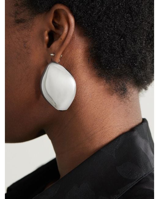 Jennifer Fisher White Puffy Cushion-Plated Earrings