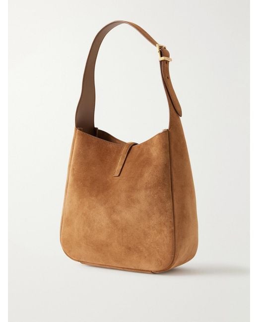Saint Laurent Brown Le 5 À 7 Supple Suede Bag