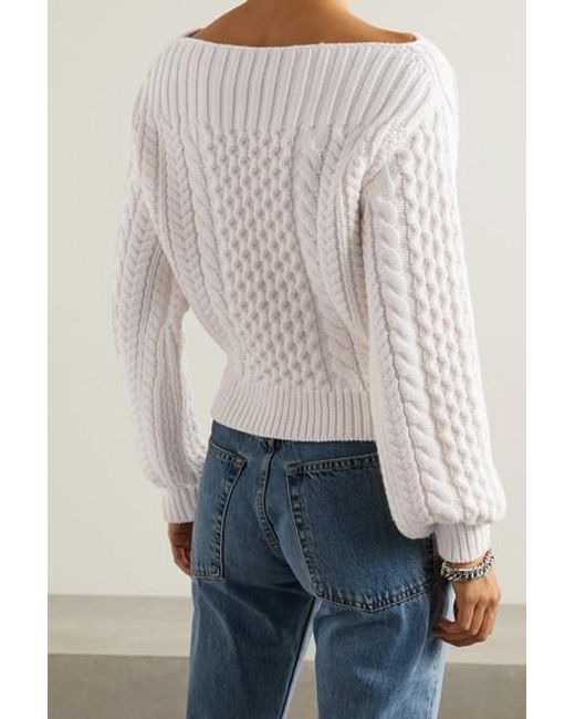 PROENZA SCHOULER WHITE LABEL Cable-knit Wool-blend Sweater in Ivory ...