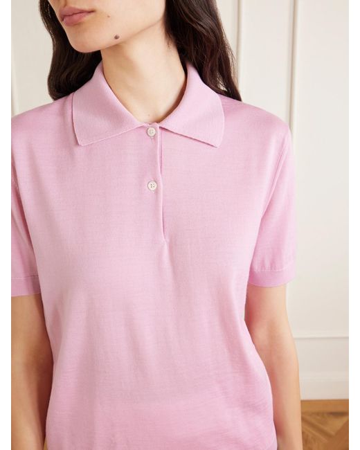 Jil Sander Pink Wool Polo Shirt