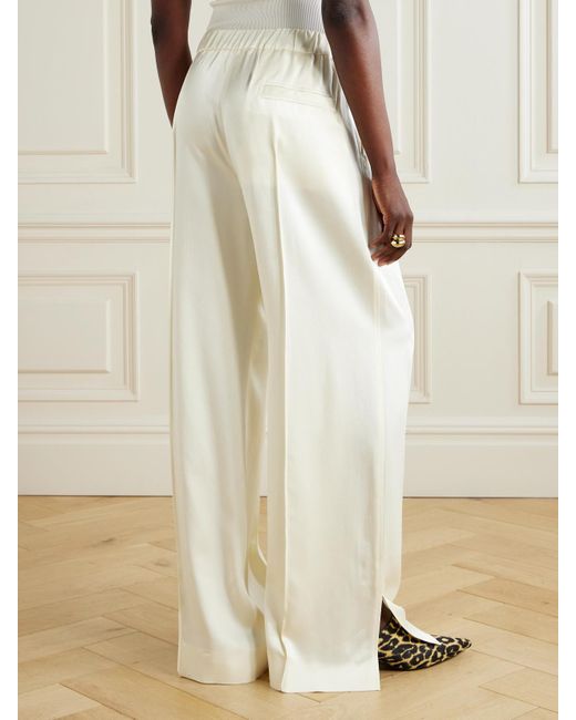 Jil Sander Natural Hose Mit Weitem Bein Aus Satin