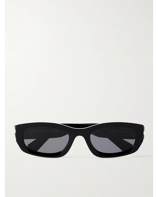 Miu Miu Black Glimpse Cat-Eye Acetate Sunglasses