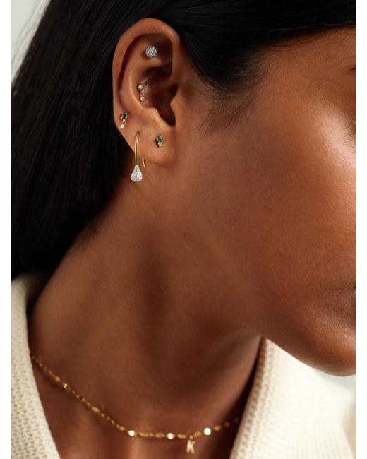 Boucles D'Oreilles En Or 14 Carats (585/1000) Émeraudes Et Diamants Buddy Goddess STONE AND STRAND en coloris Natural