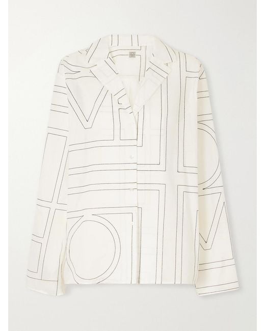 Totême Natural Embroidered Organic Cotton And Lyocell-Blend Shirt