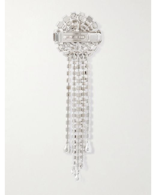 Jennifer Behr White Zelina Rhodinierte Haarspange Mit Kristallen Und Fransen