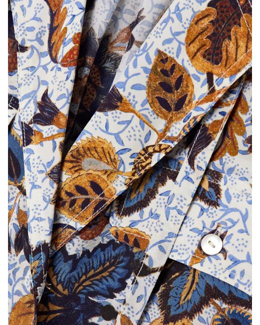 Ulla Johnson Blue Florian Printed Silk Blouse