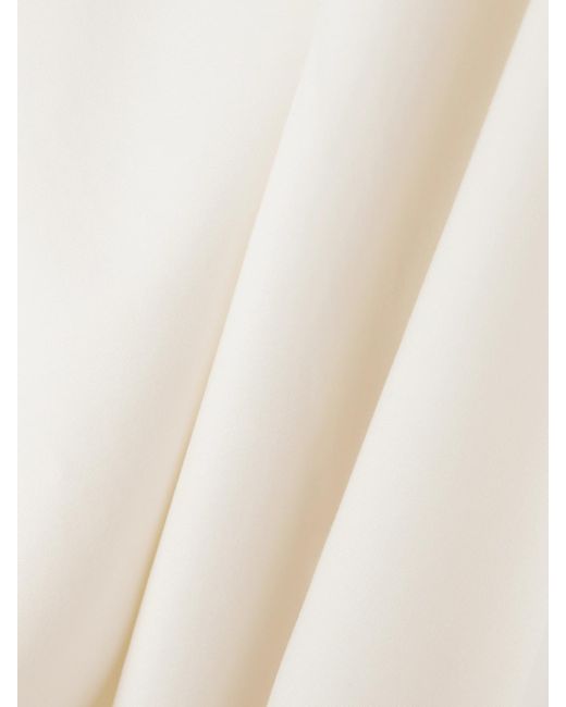 Max Mara White Cotton-Blend Wide-Leg Pants