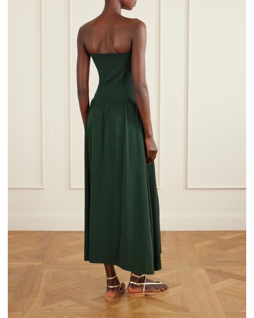 Eres Green Oda Strapless Stretch-Jersey Maxi Dress