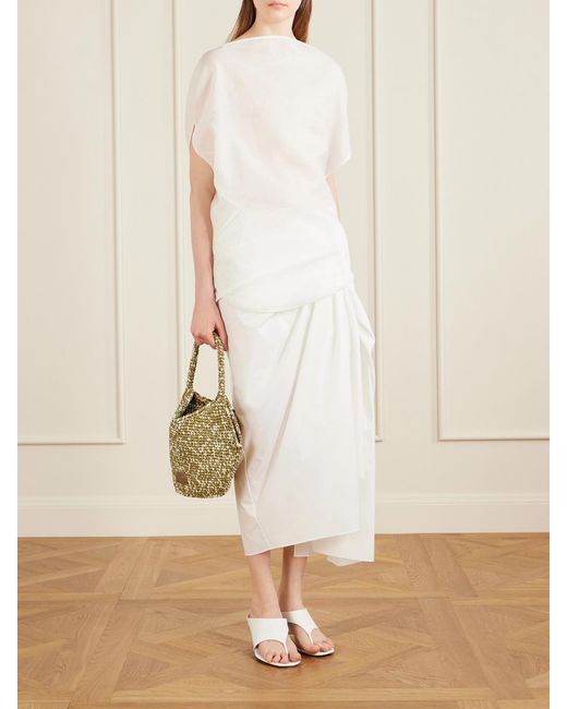 Khaite Metallic Lotus Mini Woven Tote