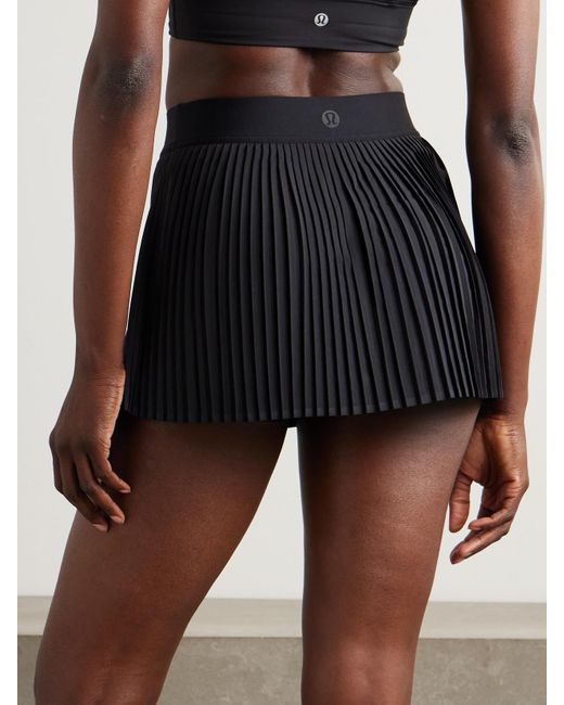 lululemon athletica Black Varsity Hoch Sitzender Tennisrock Aus Swift-Material Mit Plissee