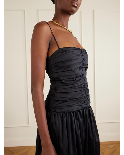 TOVE Blue Amina Gathered Organic Cotton Dress