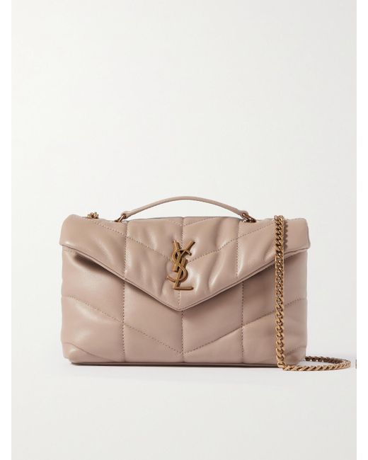 Saint Laurent Natural Toy Puffer Mini Matelassé Leather Shoulder Bag