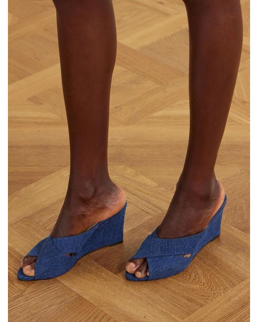 Jamie Haller Blue The Rose Denim Sandals