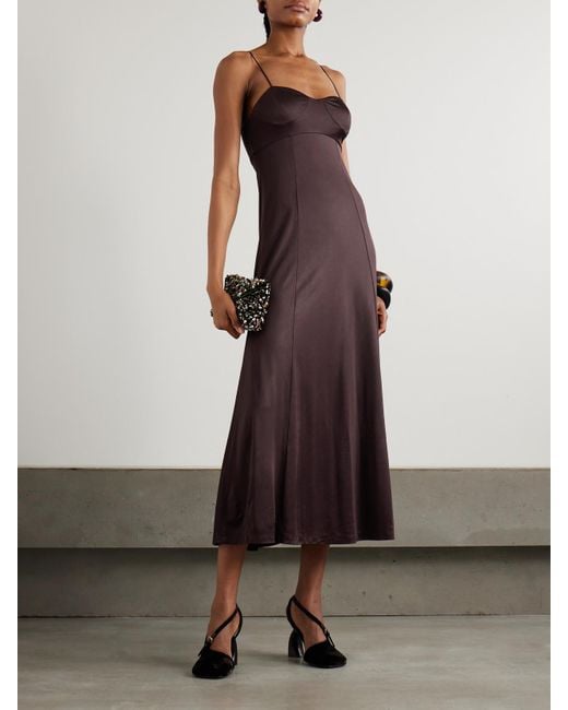 Dries Van Noten Purple Midikleid Aus Jersey