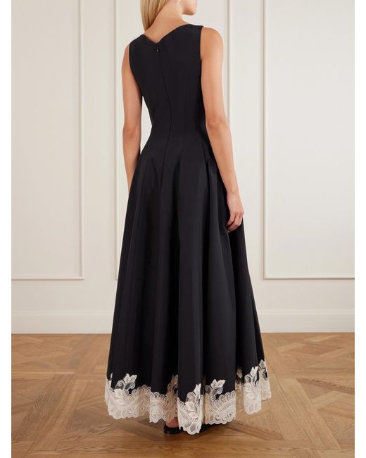 Jonathan Simkhai Blue Mira Lace-Trimmed Cotton-Blend Faille Maxi Dress