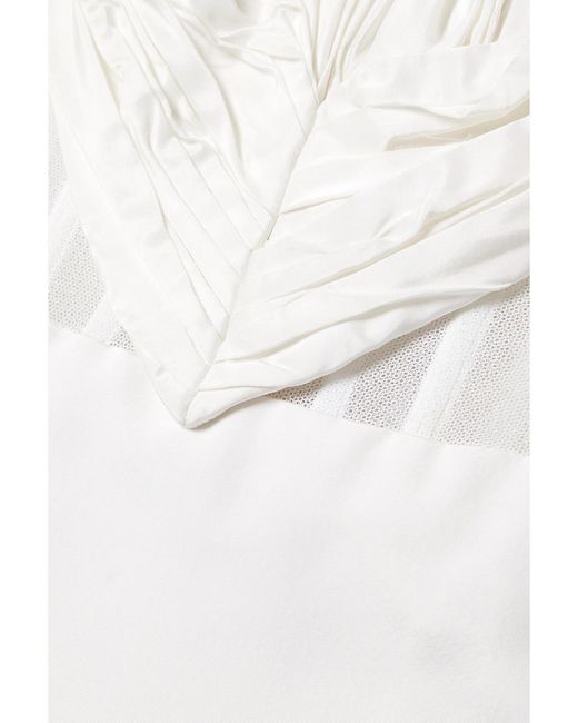 Carolina Herrera White Strapless Silk-Faille And Tulle Mini Dress