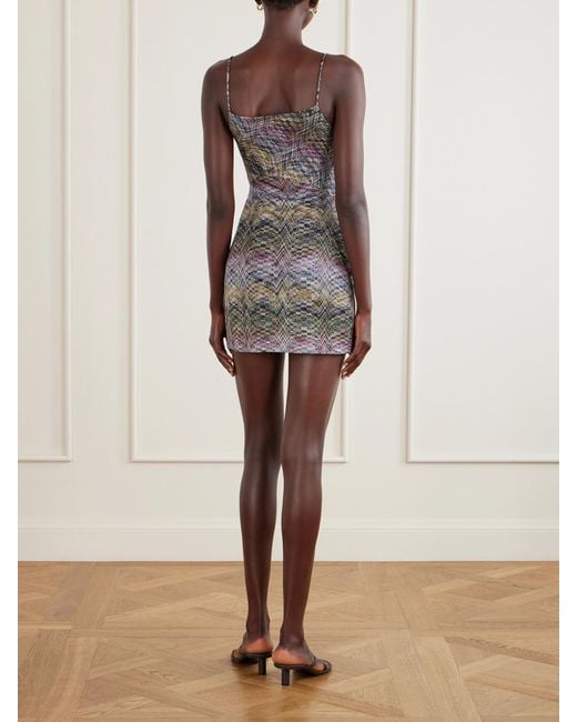 Missoni Gray Metallic Crochet Mini Dress