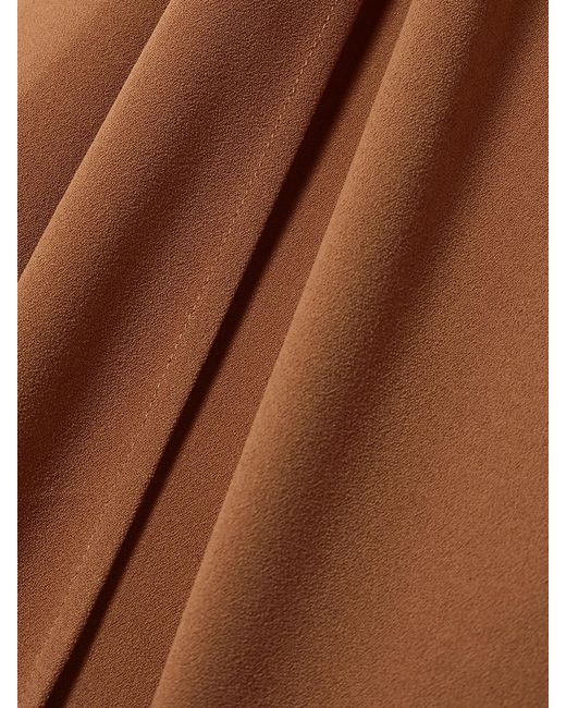 Solace London Brown Sadie Cape-Effect Crepe Gown