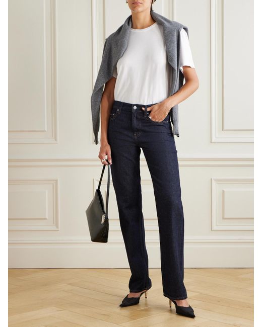 Totême  Blue Low-Rise Straight-Leg Organic Jeans