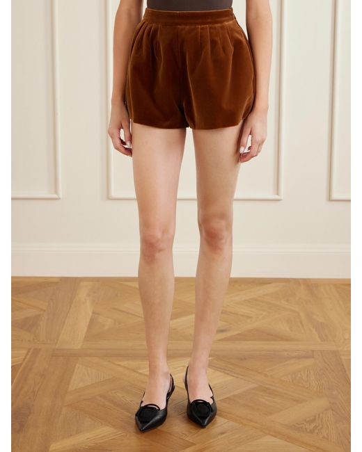 Blazé Milano Brown Tinker Cotton-Velvet Shorts
