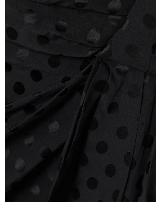 Isabel Marant Black Asymmetric Draped Polka-Dot Stretch-Silk Dress