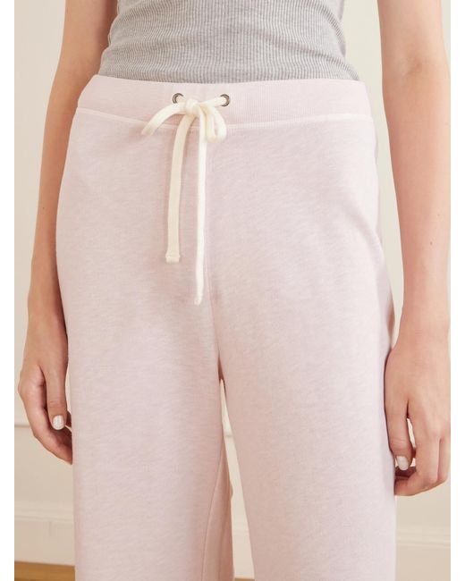 James Perse Pink Cotton-Terry Wide-Leg Track Pants