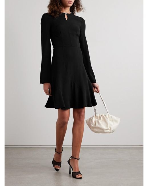 Givenchy Black Embellished Cutout Crepe Mini Dress
