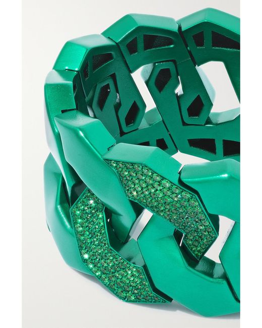 Sabbadini Green Soho Titanium, Tsavorite And Garnet Cuff