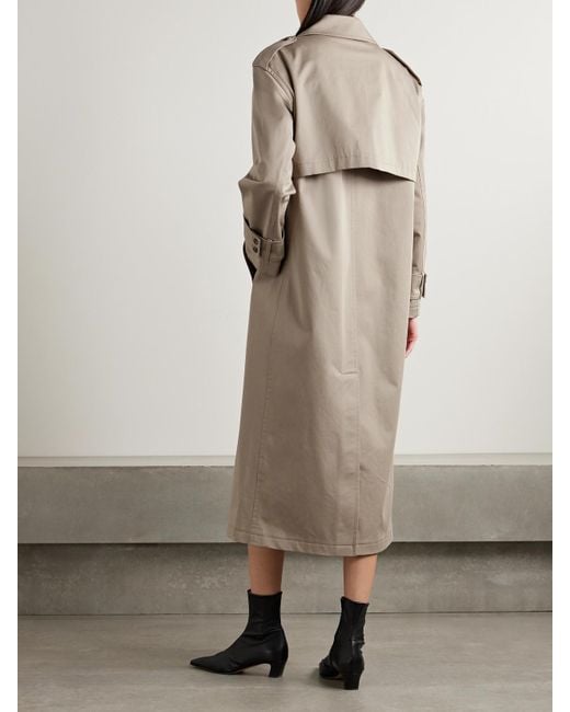 Theory Natural Double-Breasted Cotton-Blend Gabardine Trench Coat