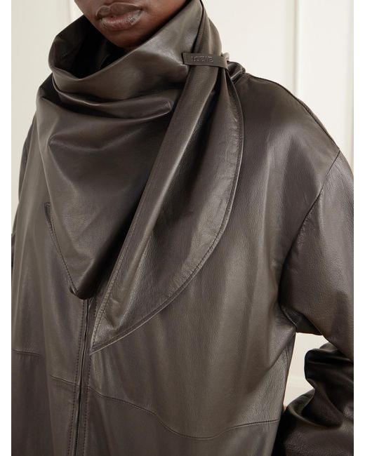 Loewe Black Scarf-Detailed Leather Jacket