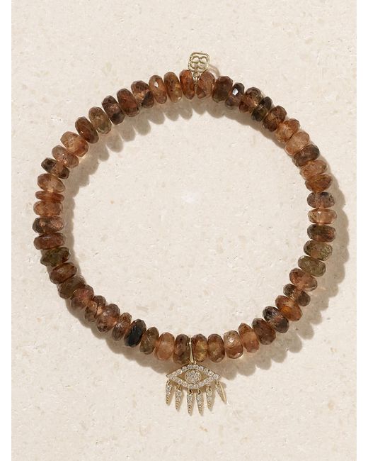 Sydney Evan Natural Evil Eye 14-Karat, Andalusite And Diamond Bracelet