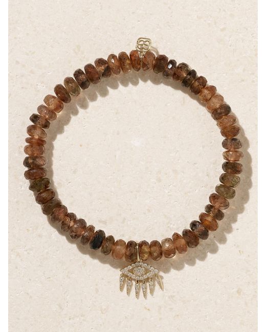 Sydney Evan Natural Evil Eye 14-Karat, Andalusite And Diamond Bracelet