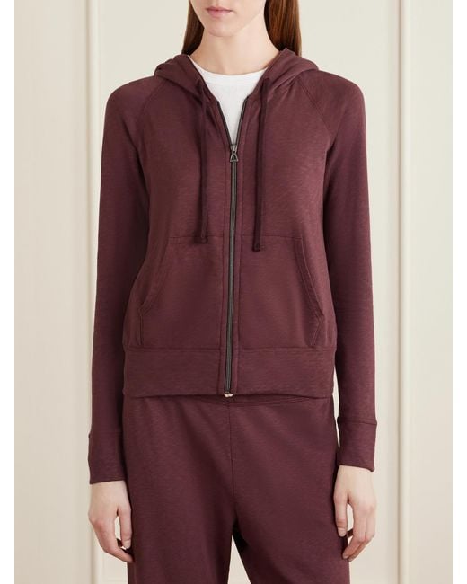 James Perse Purple French Cotton-Terry Hoodie