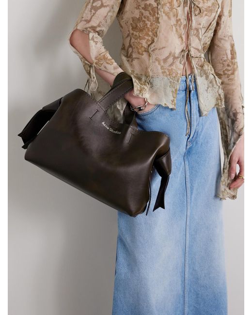 Acne Brown Musubi Knotted Leather Tote
