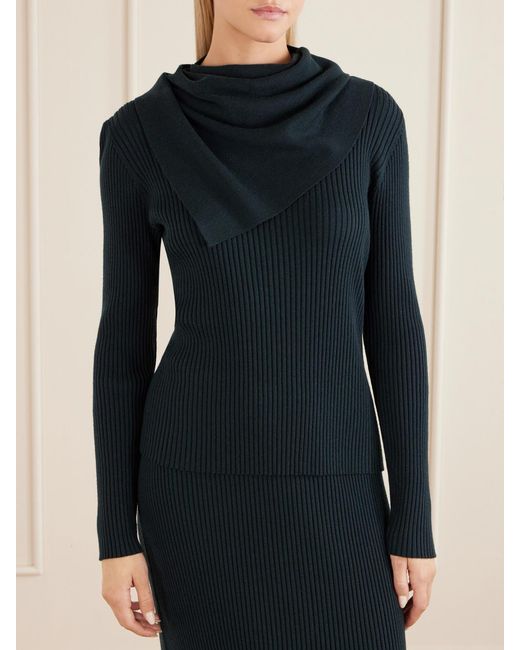 Zimmermann Blue Valiant Scarf Wool Sweater