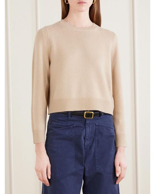 Nili Lotan Natural Venus Cropped Cashmere Sweater