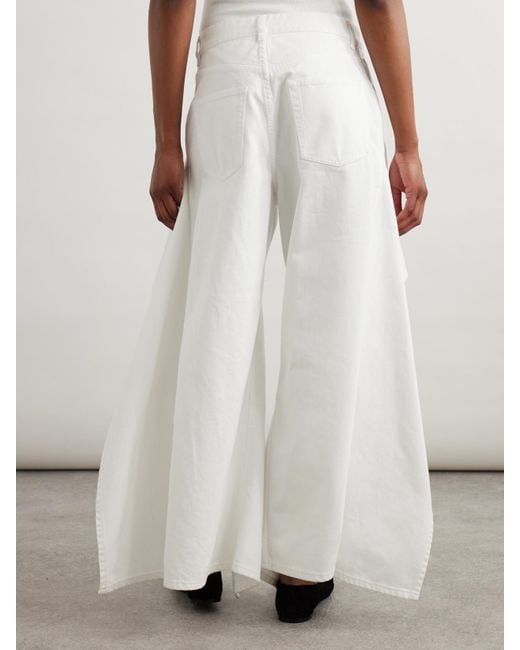 Alaïa White Ruffle Slit Jeans