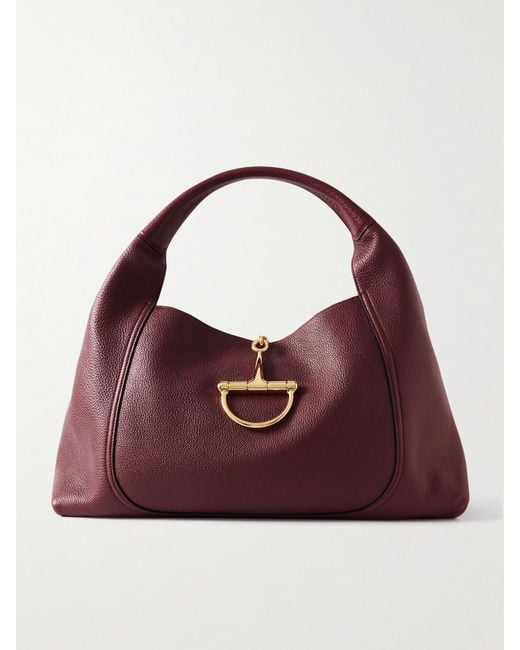 Gucci Purple Softbit Maxi Textured-Leather Tote