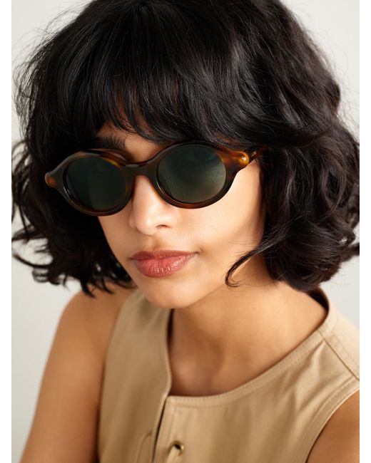 Loewe Green Round-Frame Tortoiseshell Acetate Sunglasses