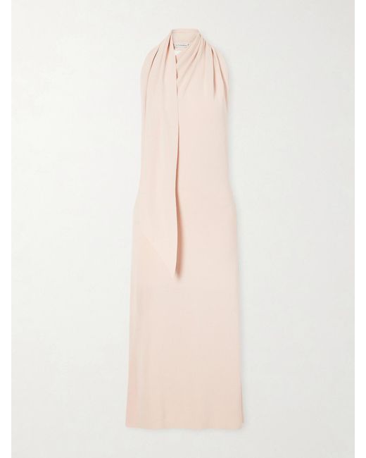 Altuzarra Natural Mitchell Tie-Detailed Jersey Midi Dress
