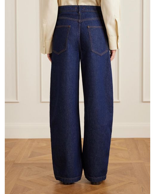 OSSOU Blue Bends High-Rise Barrel-Leg Jeans