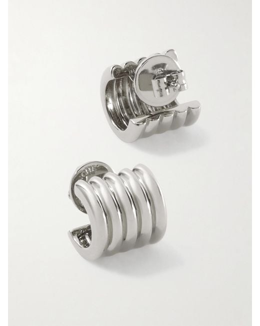 DEHANCHE White Hollyhock-Toned Earrings